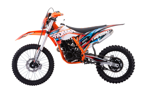 Кроссовый мотоцикл PROMAX INFERNO 380 (4 valves, 5 gears) оранжево - черный-голубой