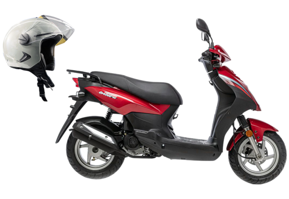 Скутер SYM Orbit 50 Красный + мотошлем SYM серый