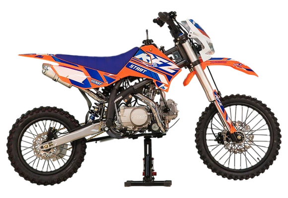 Питбайк Apollo RFZ START 125X-LE, 17/14 оранжевый (фара, электростартер)